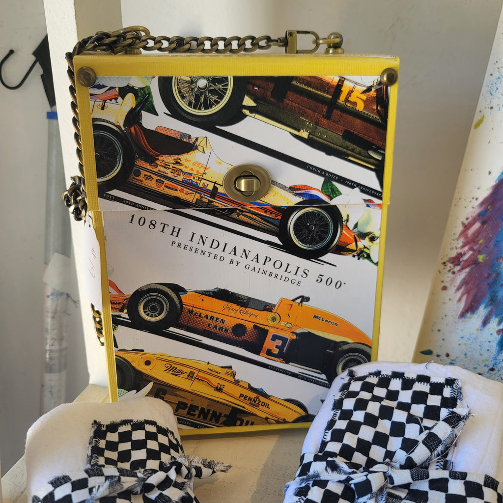 Vintage Race Car Bag — Yellow/Red Car