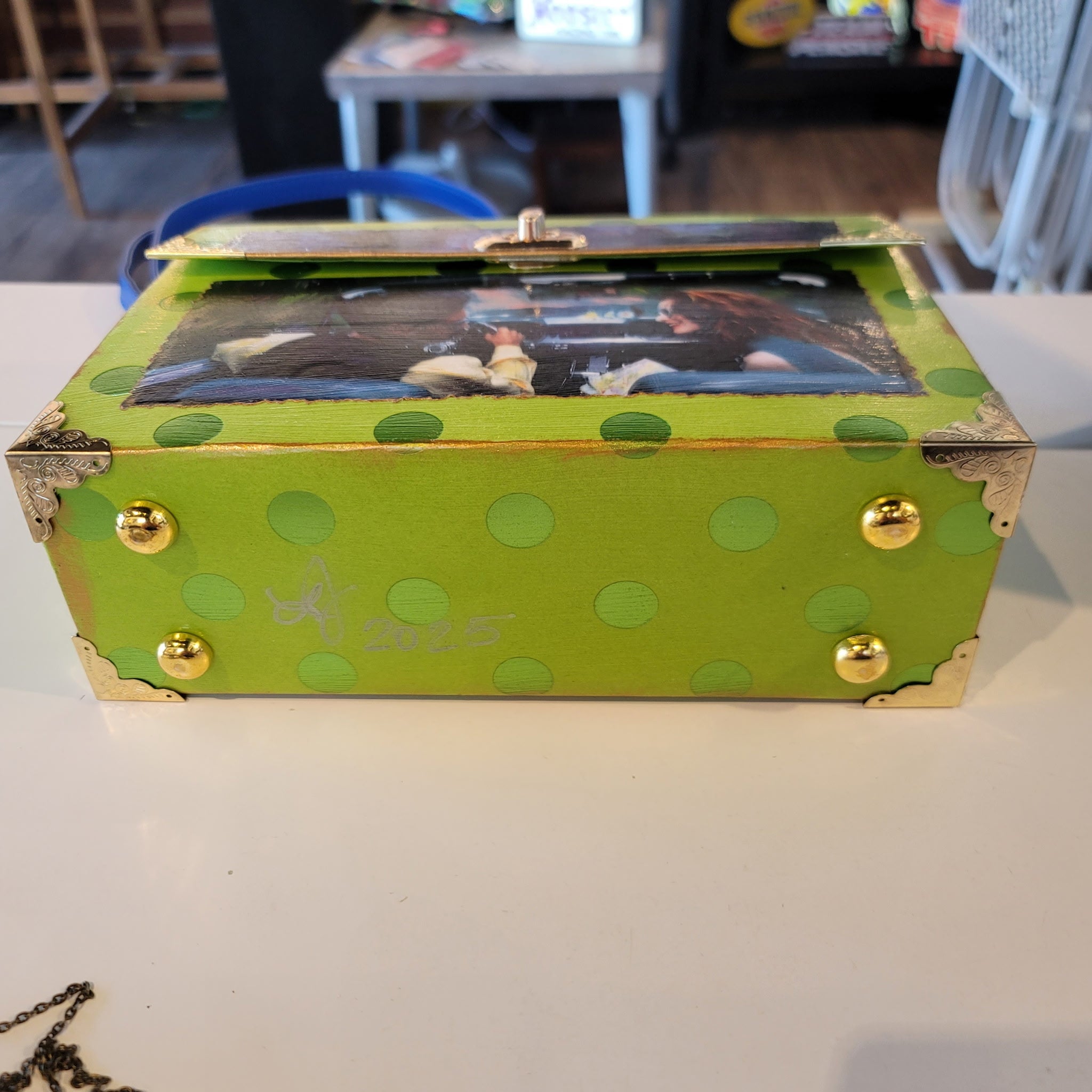 "Lovers Lane" Box Bag — Hand-Painted, One-of-a-Kind Art Piece