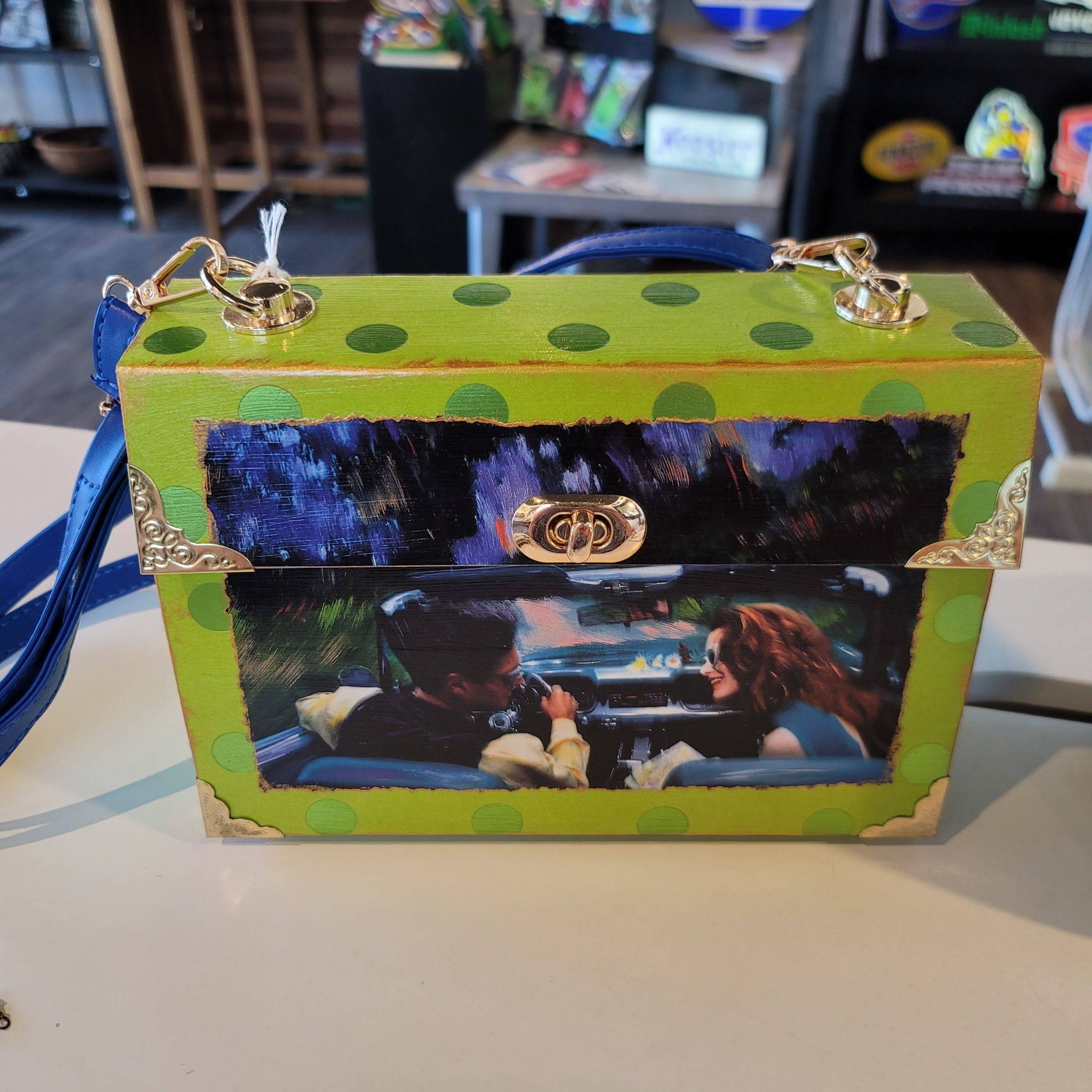 "Lovers Lane" Box Bag — Hand-Painted, One-of-a-Kind Art Piece