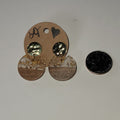 Dangle Earrings — Wood/Resin, Gold Flake